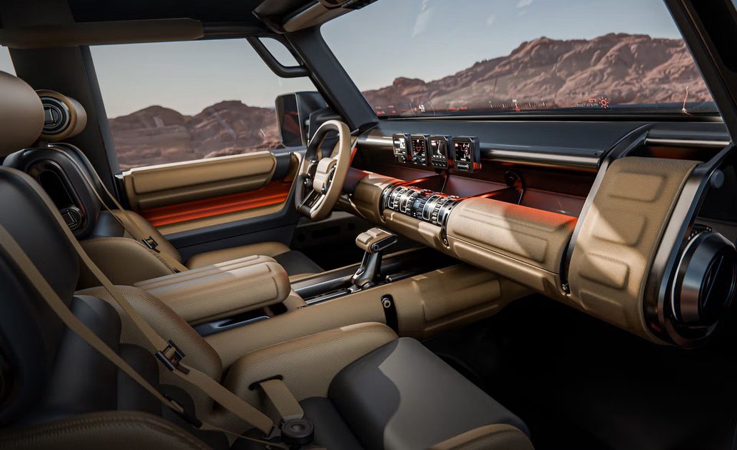 interior view of a modern vehicle showcasing dashboard and seating