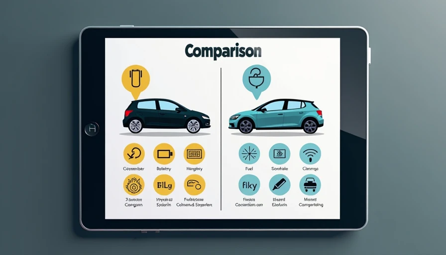 Illustration for hybrid vs electric car comparison